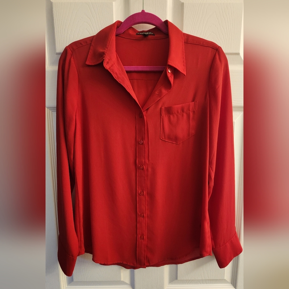Express Vibrant Red Blouse